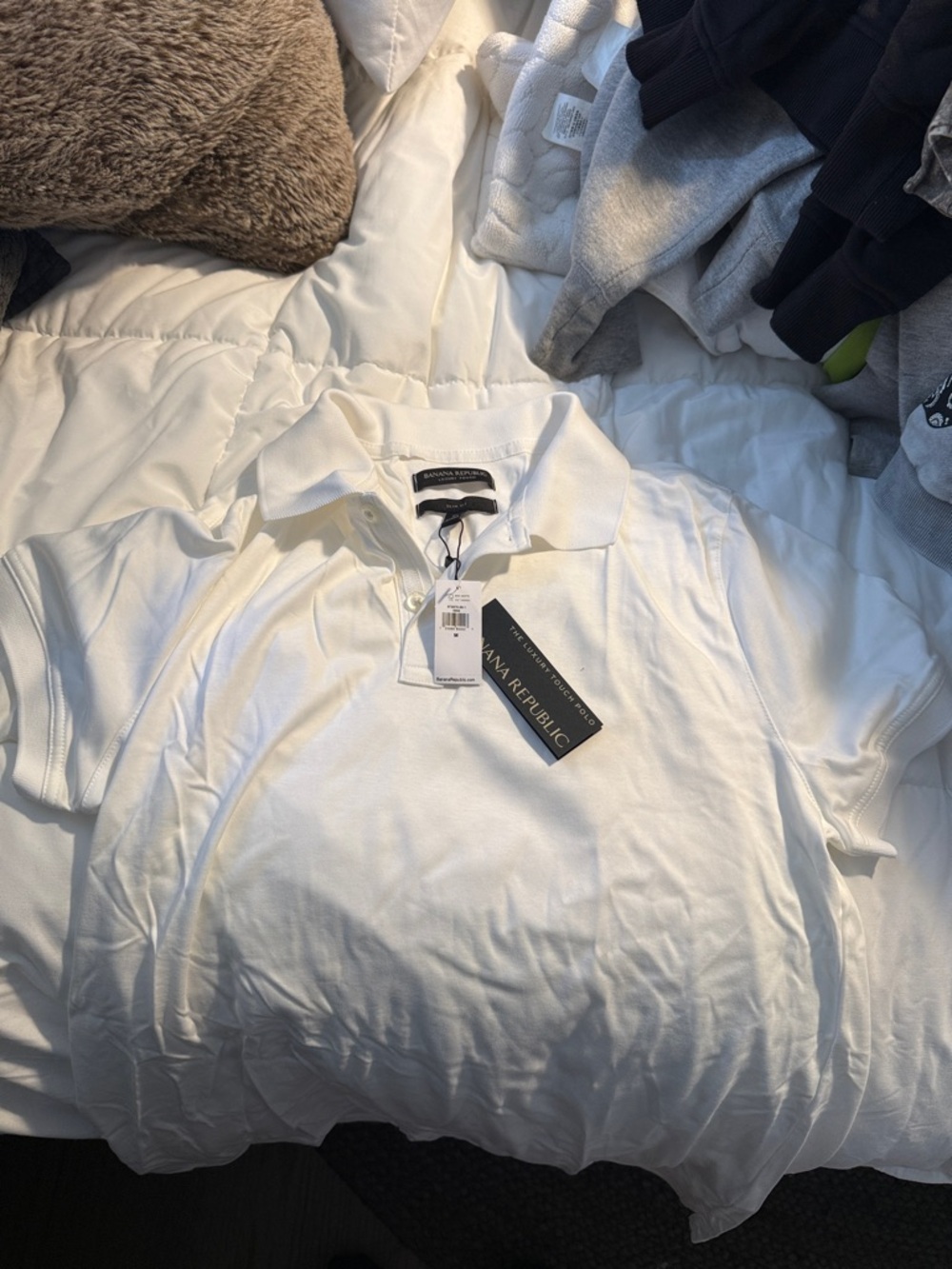 Banana Republic White Polo Shirt with Tag